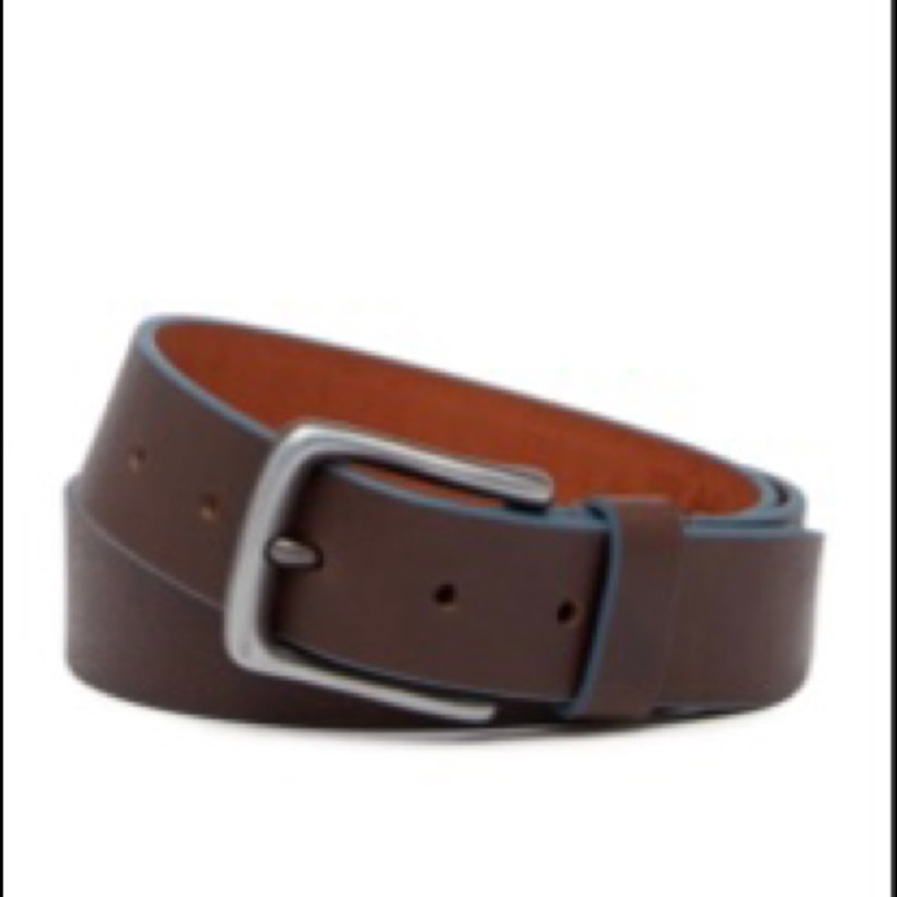 Boconi Blue Trim Leather Belt Size 42